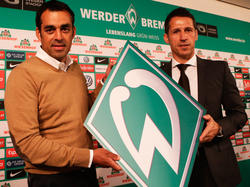 Robin Dutt (l.) und Thomas Eichin sind von Werders Weg überzeugt