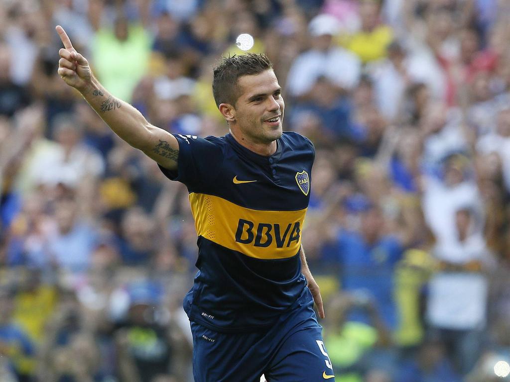 Boca se puso en ventaja con un zurdazo de Fernando Gago en el minuto 36. (Foto: Imago)