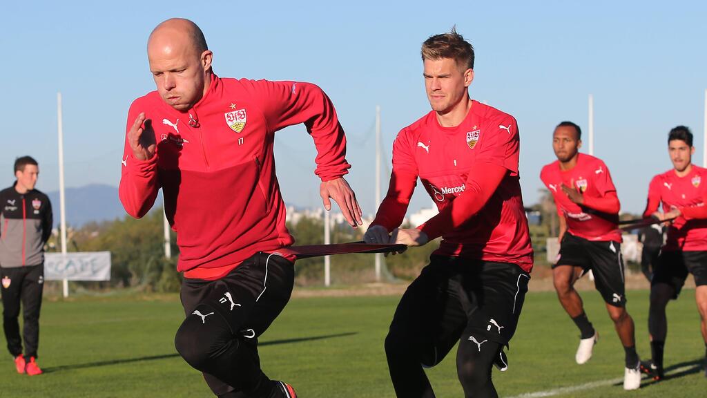 Tobias Werner (l.) schaffte mit dem VfB 2016/17 den Wiederaufstieg in die Bundesliga