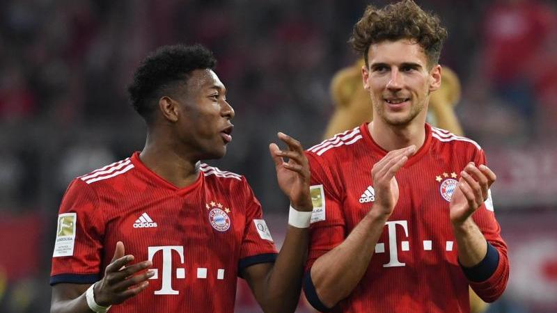 Wieder zurück im Mannschaftstraining: David Alaba (l.) und Leon Goretzka Wieder zurück im Mannschaftstraining: David Alaba (l.) und Leon Goretzka