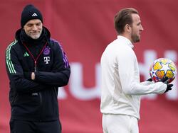 Harry Kane (r.) arbeitet bald wieder mit Thomas Tuchel (l.) zusammen.