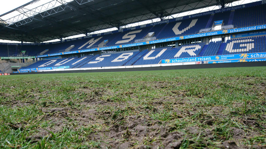 Schlechte Platzverhältnisse im Stadion des MSV Duisburg (Quelle: MSV Duisburg)