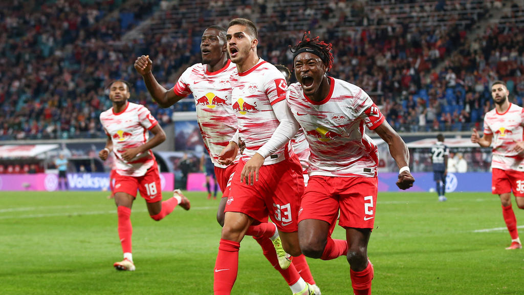 RB Leipzig jubelt über den Sieg gegen den VfL Bochum