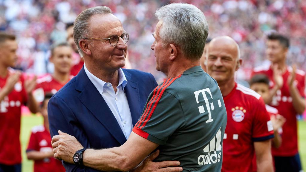 Karl-Heinz Rummenigge (l.) schwärmt von der Zeit mit Jupp Heynckes beim FC Bayern