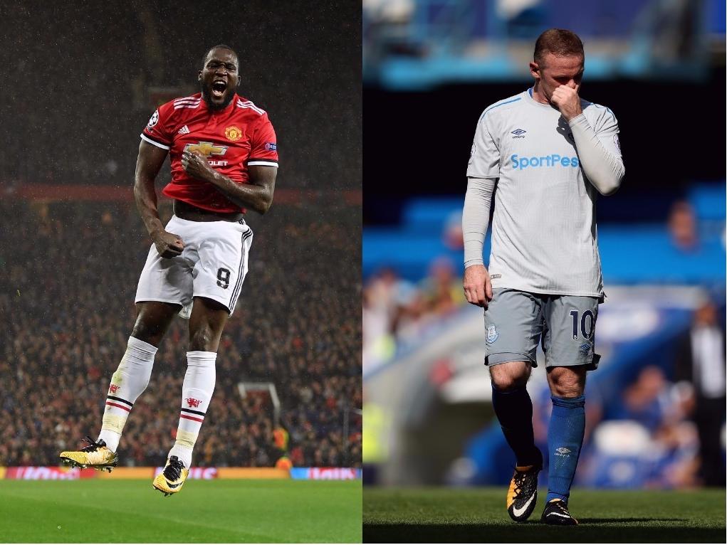 Verkehrte Welt: Romelu Lukaku (l.) ist mit Manchester erfolgreich, Evertons Wayne Rooney hadert