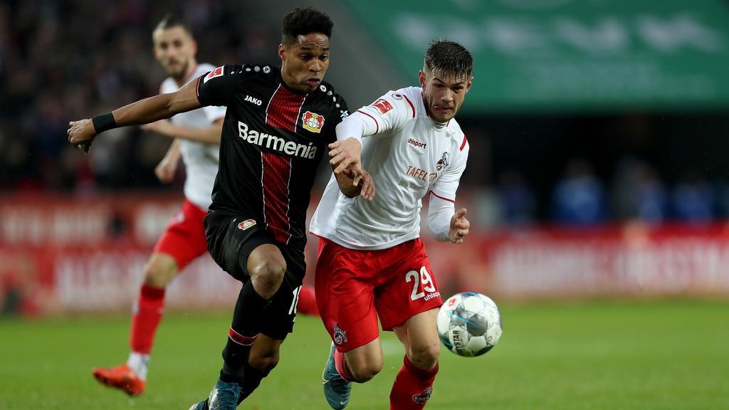 Jan Thielmann (r.) feierte gegen Bayer Leverkusen sein Bundesliga-Debüt
