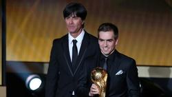 Lahm (r.) und Löw sind gemeinsam Weltmeister geworden