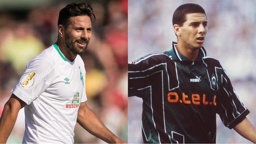Geburtstagskind Claudio Pizarro heute (li.) und vor 19 Jahren bei seinem Bundesliga-Debüt Geburtstagskind Claudio Pizarro heute (li.) und vor 19 Jahren bei seinem Bundesliga-Debüt