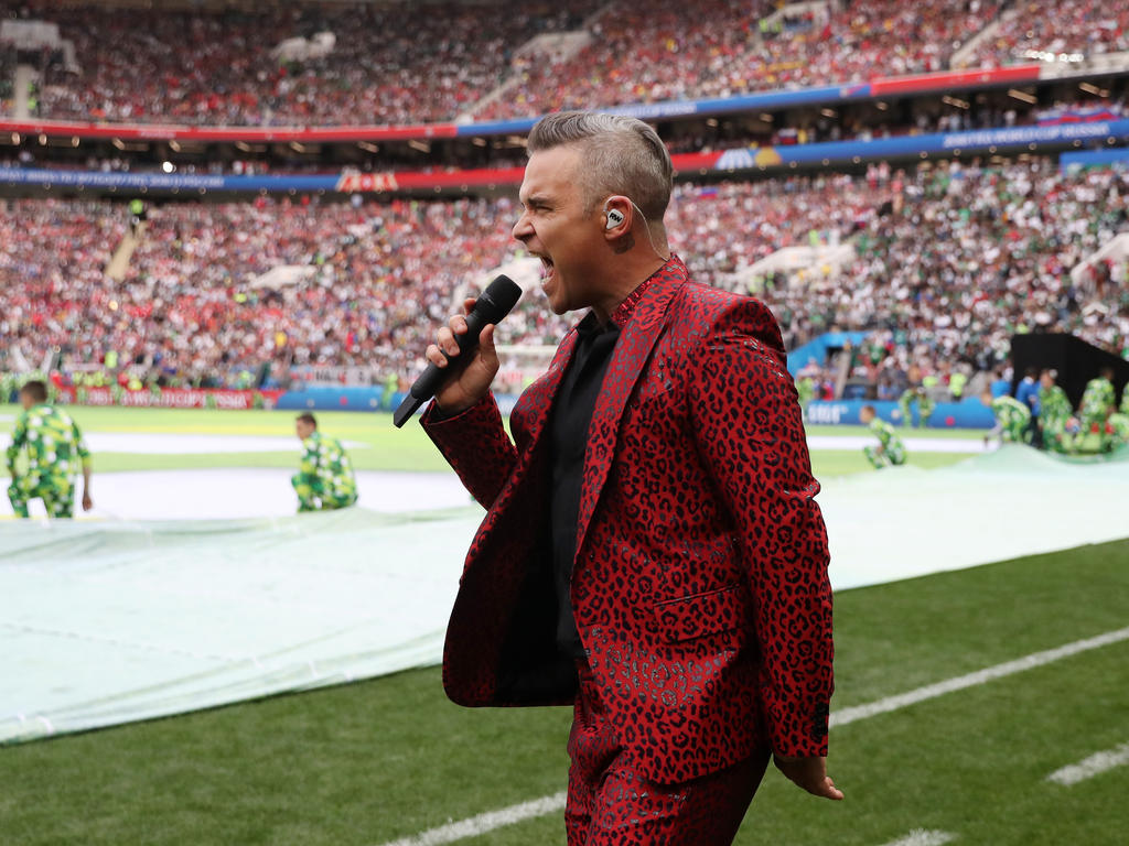 Beim Eröffnungsspiel der WM sorgte Pop-Star Robbie Williams für die musikalische Untermalung