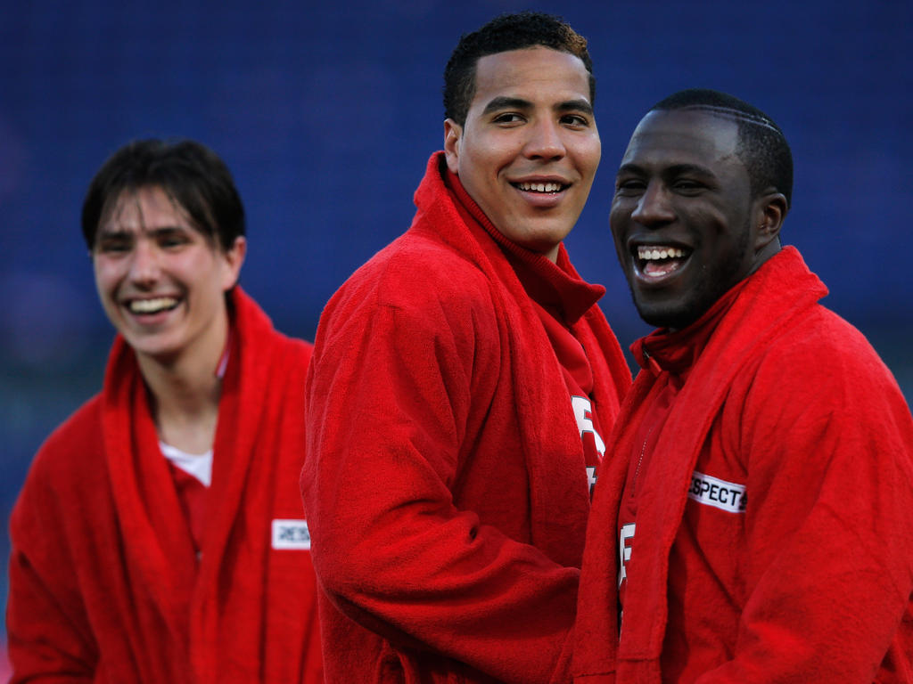 Jozy Altidore (dcha.) ríe con sus compañeros. Jozy Altidore (dcha.) ríe con sus compañeros.