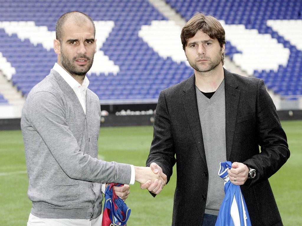 Pep Guardiola (l.) und Mauricio Pochettino (r.) in 2010