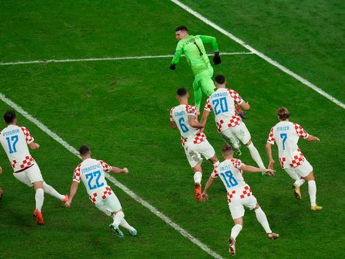 Die Kroaten feiern den Halbfinal-Einzug bei der WM