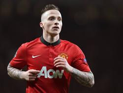 Alexander Büttner speelt 75 minuten in de Champions League-wedstrijd tegen Bayern München en wordt uiteindelijk vervangen door Ashley Young. (1-4-2014)