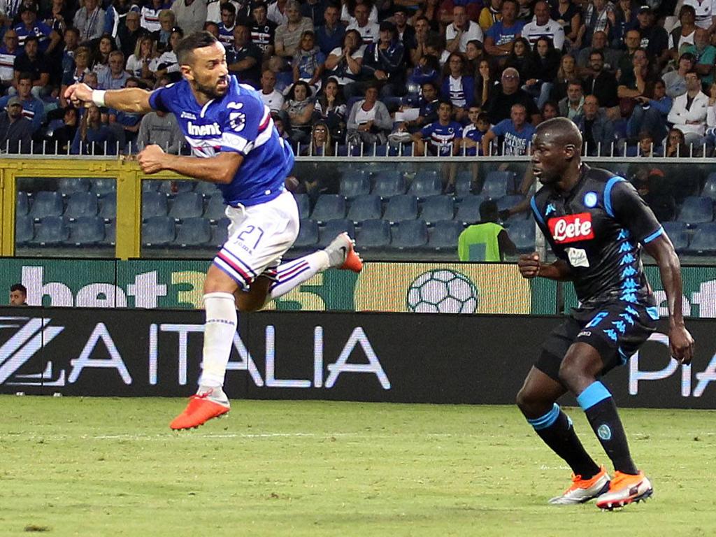 Fabio Quagliarella lässt die Napoli-Abwehr verdutzt dreinschauen. © imago/LaPresse/Tano Pecoraro