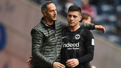 Adi Hütter (l.) und sein Top-Torjäger Luka Jovic