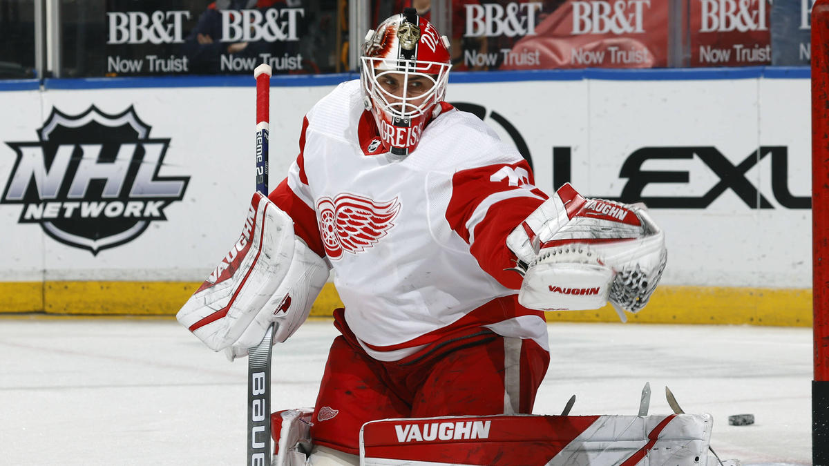 Thomas Greiss droht seinen Stammplatz bei den Detroit Red Wings zu verlieren Thomas Greiss droht seinen Stammplatz bei den Detroit Red Wings zu verlieren