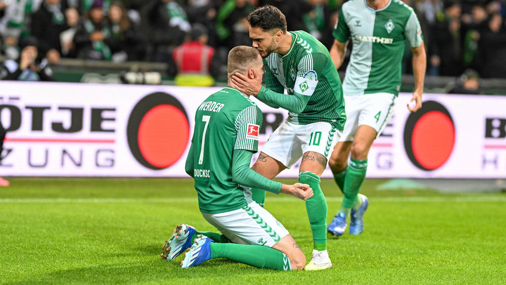 Mit einem Tor und einer Vorlage verhalf Marvin Ducksch (Nr. 7) Werder zum Sieg