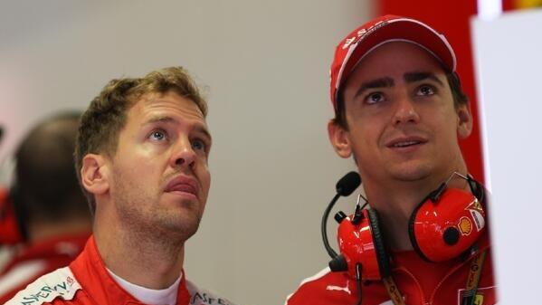 Esteban Gutierrez und Sebastian Vettel arbeiteten 2015 bei Ferrari zusammen Esteban Gutierrez und Sebastian Vettel arbeiteten 2015 bei Ferrari zusammen