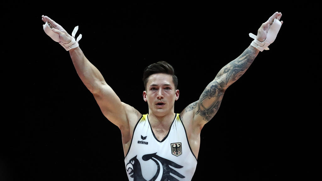 Will bei der EM mit seinem Können überzeugen: Marcel Nguyen turnt am Barren Will bei der EM mit seinem Können überzeugen: Marcel Nguyen turnt am Barren