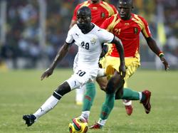 Nadat Quincy Owusu-Abeyie furore maakte in het shirt van Jong Oranje koos hij ervoor om voor Ghana uit te komen. Hier is hij in actie tijdens de Afrika Cup. (28-01-2008)