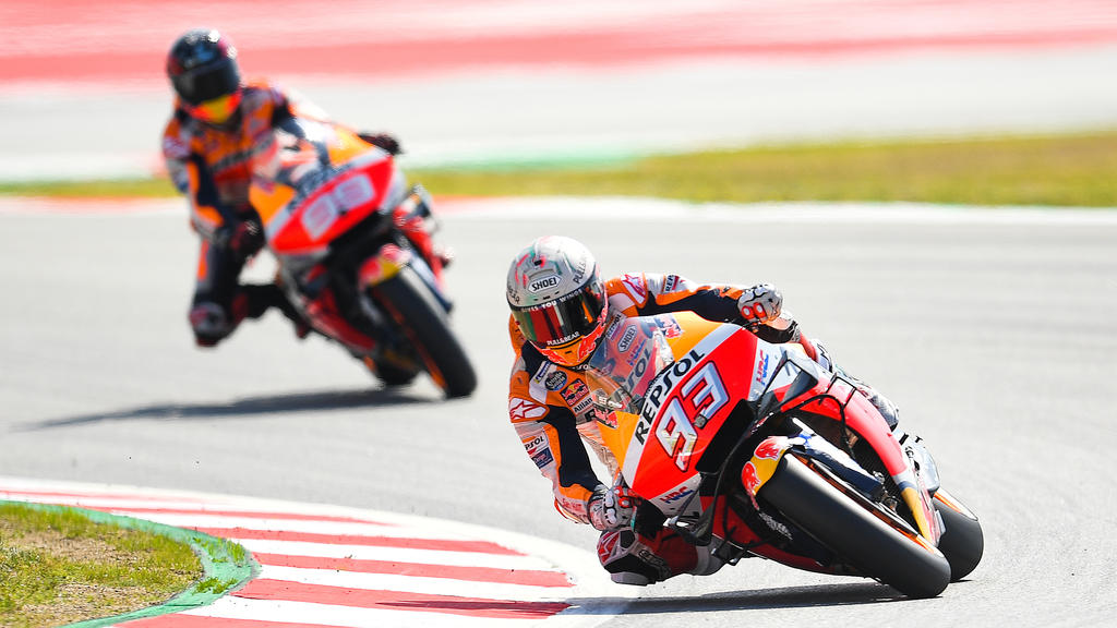 Marc Márquez (vorne) und Jorge Lorenzo fahren derzeit nicht auf Augenhöhe Marc Márquez (vorne) und Jorge Lorenzo fahren derzeit nicht auf Augenhöhe