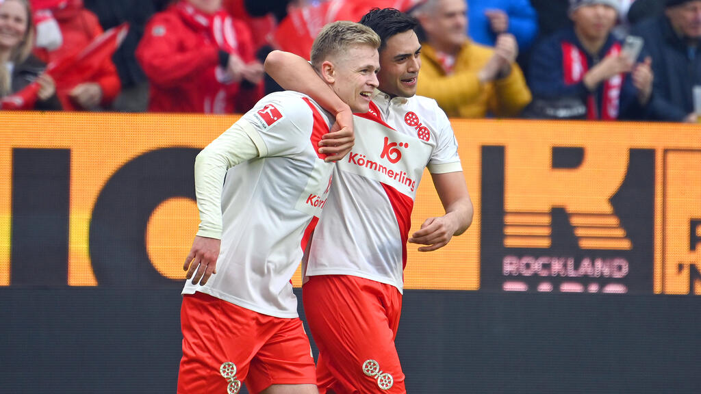 Nadiem Amiri (r.) und Jonny Burkardt (l.) sind die Gescihter des Mainzer Erfolgs Nadiem Amiri (r.) und Jonny Burkardt (l.) sind die Gescihter des Mainzer Erfolgs