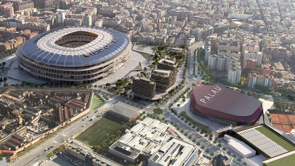 Simulación del resultado final de las obras del Espai Barça.
