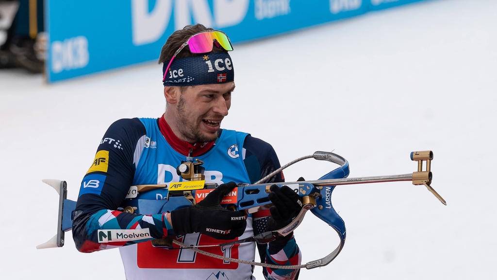 Biathlet-Laegreid-lie-Waffe-wegsperren