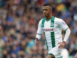 Richairo Živković is gefocust tijdens FC Groningen - Roda JC. (3-11-2013)