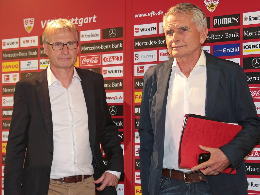 Michael Reschke (li.) und Präsident Wolfgang Dietrich haben mit dem VfB Stuttgart große Ziele
