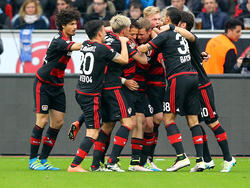 Bayer 04 Leverkusen feiert den Einzug in die Champions League