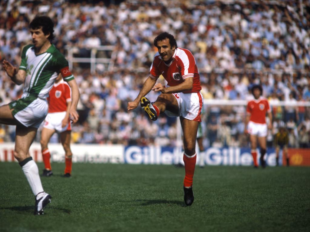 Kurt Welzl in Aktion bei der WM 1982 für Österreich