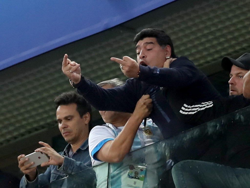 Diego Maradona sorgte mit obszönen Gesten für Entrüstung