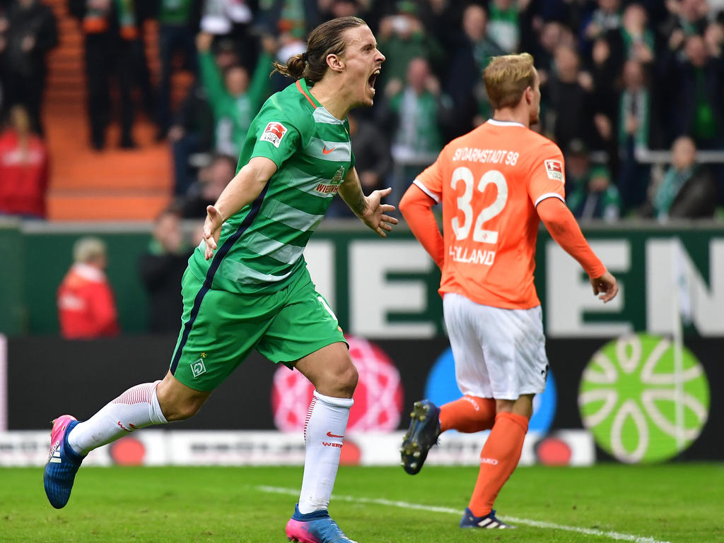 Werder-Stürmer Max Kruse traf doppelt gegen Darmstadt