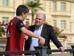 Bayern-Präsident Uli Hoeneß informierte sich im Trainingslager über den Zustand seiner Mannschaft