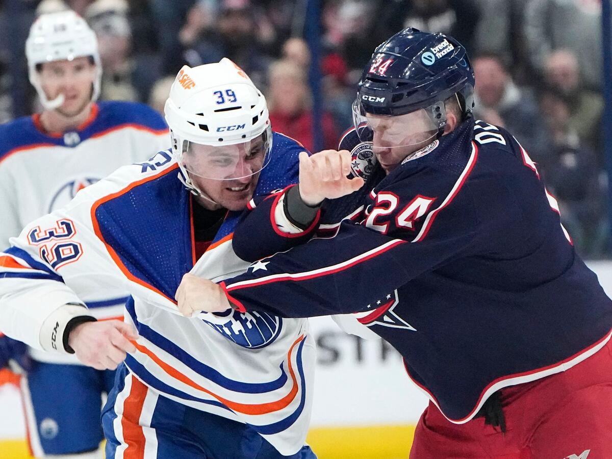 Umkämpfte Partie: Gegen die Columbus Blue Jackets unterlagen die Oilers 2:4.