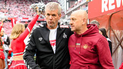 Friedhelm Funkel (l.) führte den 1. FC Köln in die Bundesliga