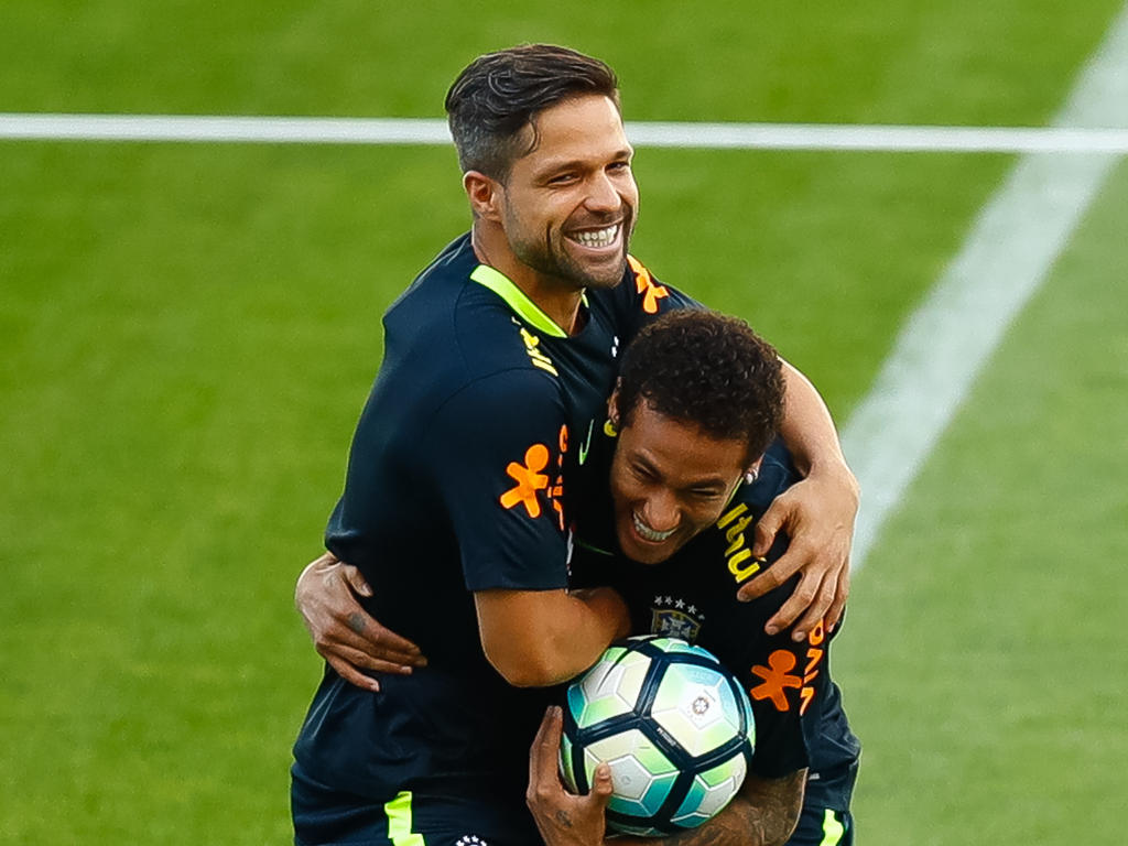 Diego (l.) und Neymar stehen im Aufgebot der brasilianischen Nationalmannschaft