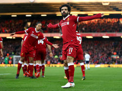 Mohamed Salah ha hecho doblete en el estadio de Anfield. (Foto: Getty)