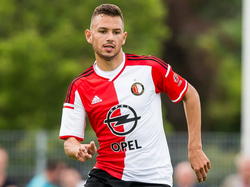 Matthew Steenvoorden is gefocust tijdens de oefenwedstrijd SV Honselersdijk - Feyenoord. (28-6-2014)