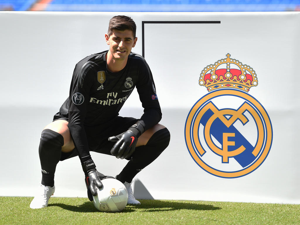 Courtois en su presentación con el Real Madrid. (Foto: Getty)