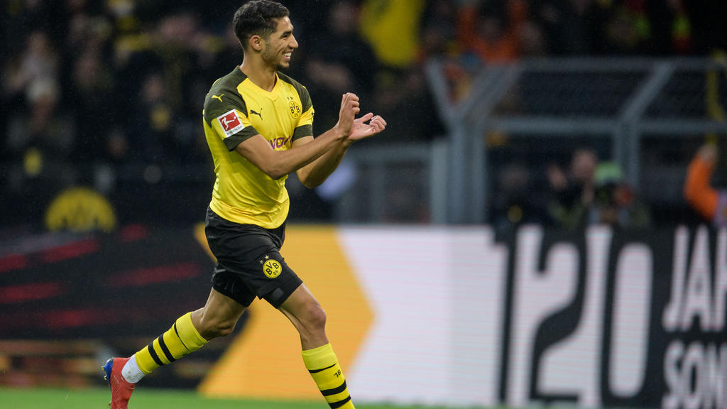 Achraf Hakimi vom BVB gehört zu den schnellsten Spielern der Fußball-Bundesliga Achraf Hakimi vom BVB gehört zu den schnellsten Spielern der Fußball-Bundesliga