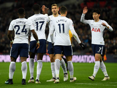 Los jugadores del Tottenham celebran el gol de Lamela. (Foto: Getty)