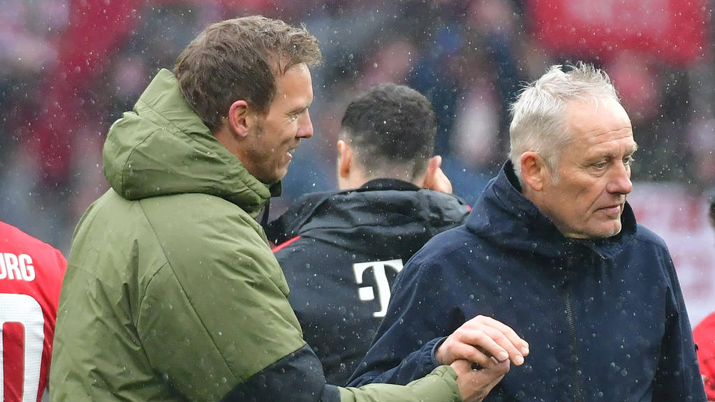 Julian Nagelsmann vom FC Bayern und Christian Streich vom SC Freiburg hatten nach der Partie Redebedarf
