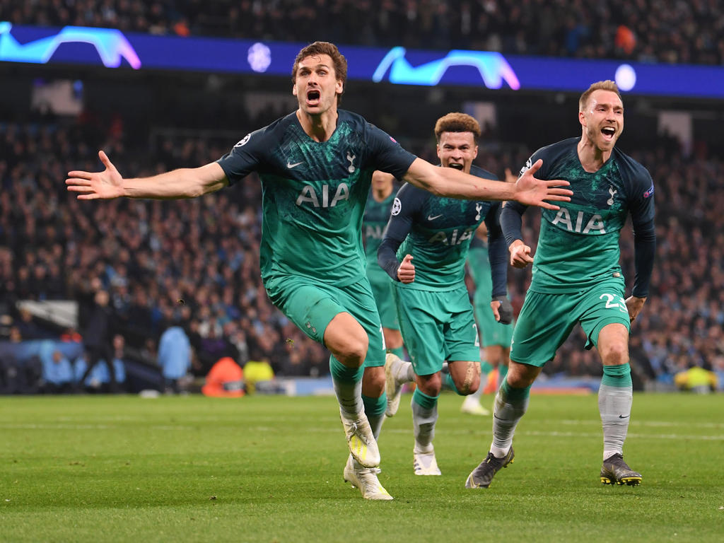 Fernando Llorente und Tottenham jubeln über den Halbfinaleinzug. © Getty Images/Laurence Griffiths