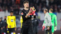 Gregor Kobel stand gegen RB Leipzig noch für den BVB zwischen den Pfosten