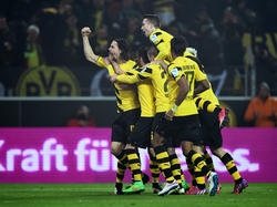 Borussia Dortmund feiert den Sieg über Mainz