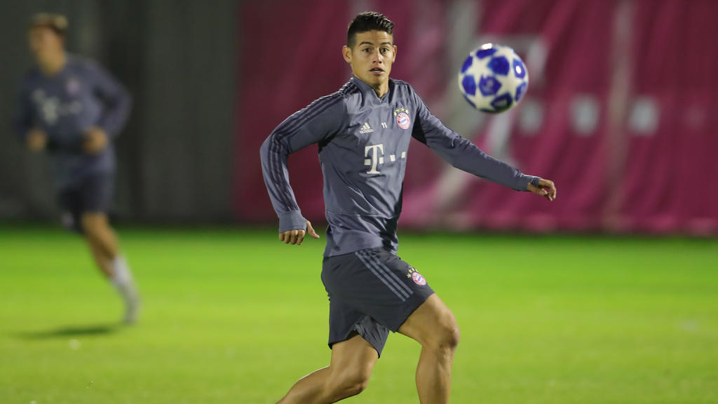 James en un entrenamiento con el Bayern. (Foto: Getty)