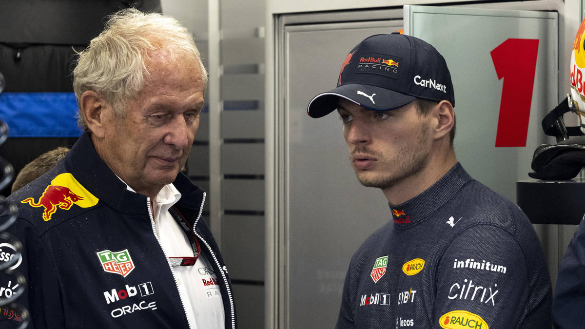Helmut Marko (l.) mit Formel-1-Weltmeister Max Verstappen