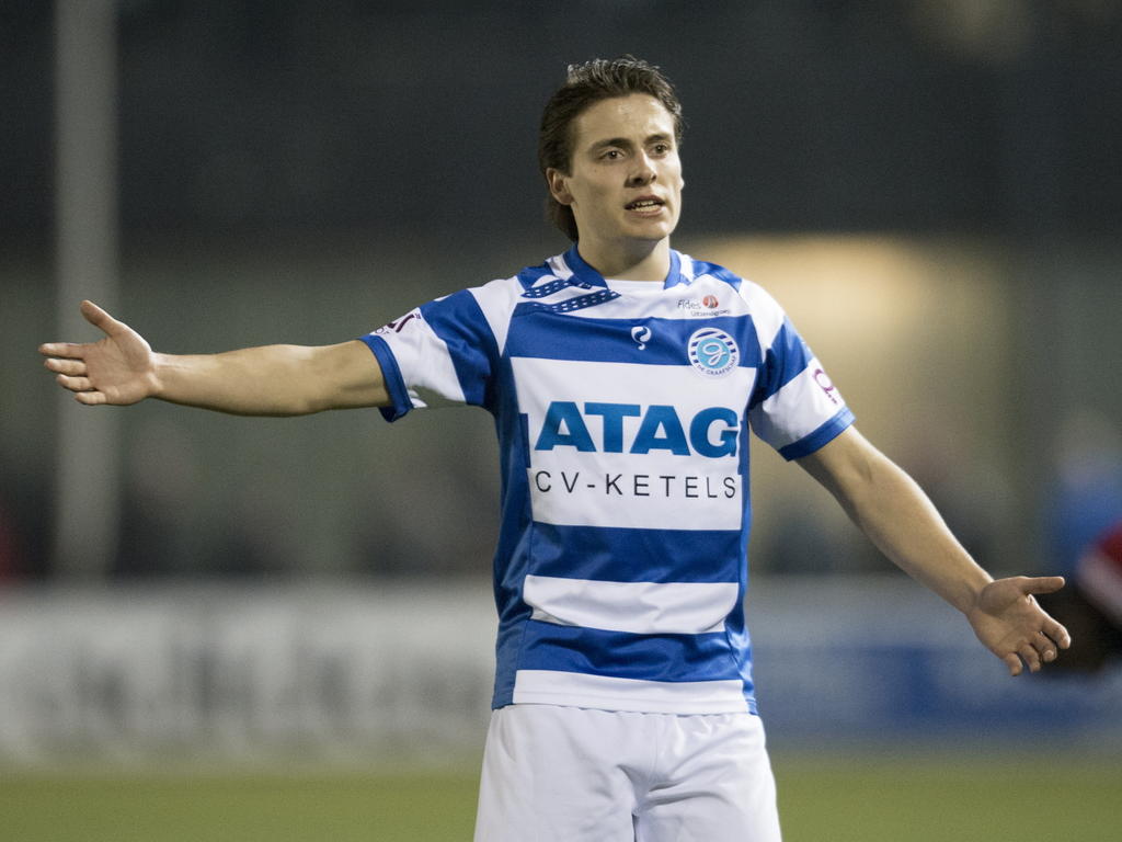 De Graafschap speler Dean Koolhof na het gelijke spel tegen Almere City. (16-03-2015)